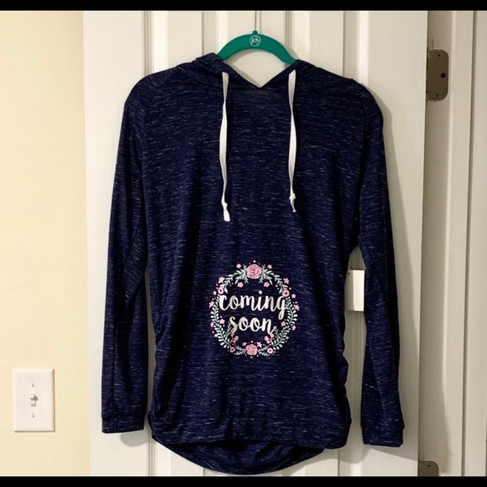 Pregnancy announcement maternity hoodie small